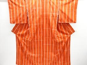 アンティーク　格子織り出し米沢紬着物